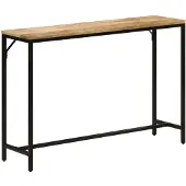 vidaXL Wandtafel 110x30x75 cm massief ruw mangohout en ijzer