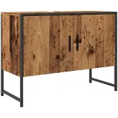 vidaXL Wastafelonderkast, look van oud hout, 80x33x60 cm, houtvezel
