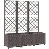 Super Merchant Plantenbak met trellis - Bruin, 120 x 40 x 136 cm