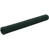 vidaXL Kippengaas 25x1,2 m staal met PVC coating groen