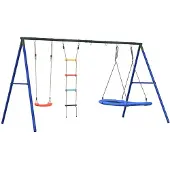 vidaXL Schommelset met schommel, ladder en nestschommel
