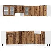 vidaXL 11-delige Keukenkastenset Lyon bewerkt hout oud houtkleurig