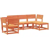 vidaXL 5-delige Loungeset massief grenenhout wasbruin
