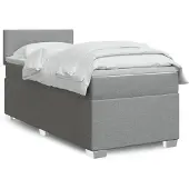 vidaXL Boxspring met matras stof lichtgrijs 90x200 cm
