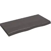 vidaXL Tafelblad 100x50x(2-6)cm behandeld eikenhout donkerbruin