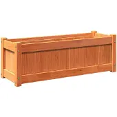 vidaXL Plantenbak 90x31x31 cm massief grenenhout wasbruin
