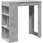 vidaXL Bartafel met rekken 102x50x103,5 cm bewerkt hout betongrijs