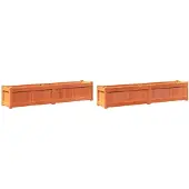 vidaXL Plantenbakken 2 st cm massief grenenhout wasbruin