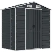 vidaXL Tuinhuis, antraciet, 191x130x198 cm, verzinkt staal