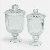 Loberon Glazen pot set van 2 Mélomiane