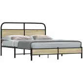 vidaXL Bedframe zonder matras bewerkt hout sonoma eikenkleur 150x200cm