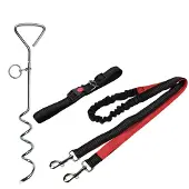 Benson handsfree hondenriem met aanlegspiraal - reflecterend - 2-delig