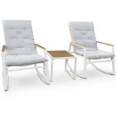 Jumi tuinmeubels set, bestaande uit 2 fauteuils en een bijzettafeltje, grijs