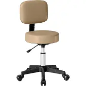 HOMCOM Salonkruk-Kunstleer, schuimrubber-Ø35 x 72-84H cm-Bruin