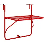 vidaXL Balkontafel 60x40 cm staal rood