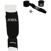 Joyagear Scheenbeschermer Kickboksen/Muay Thai – Inschuif Elastisch Katoen – Zwart – XL – incl. Bandage