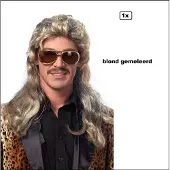 Partyxplosion Pruik Johnboy blond gemeleerd - Themafeest festival lang haar pimp