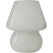 Relaxdays Tafel lamp, paddenstoelvorm, wit-transparant