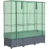 vidaXL Plantenbak verhoogd met kashoes 120x40x138 cm rattanlook