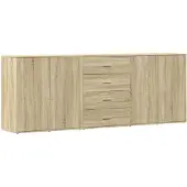 vidaXL Dressoirs 3 st bewerkt hout sonoma eiken