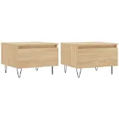 vidaXL Salontafels 2 st 50x46x35 cm bewerkt hout sonoma eikenkleurig