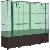 vidaXL Plantenbak verhoogd met kashoes 160x40x153 cm rattanlook
