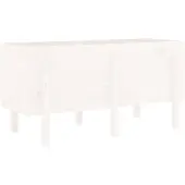 vidaXL Plantenbak verhoogd 121x50x57 cm massief grenenhout wit