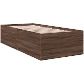 vidaXL Bedframe bewerkt hout bruin eikenkleur 75x190 cm