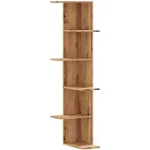 vidaXL Hoekwandschap 36,5x36,5x140 cm bewerkt hout artisanaal eiken