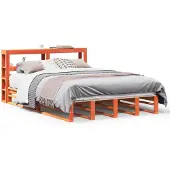 vidaXL Bedframe zonder matras massief grenenhout wasbruin 120x190 cm