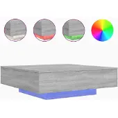 vidaXL Salontafel met LED-verlichting 100x100x31 cm grijs sonoma eiken