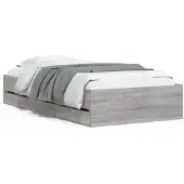 vidaXL Bedframe met lades bewerkt hout grijs sonoma eiken 75x190 cm