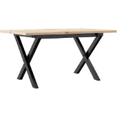 vidaXL Salontafel X-frame 80x50x40 cm massief grenenhout en staal