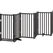 vidaXL Hondenhek inklapbaar 6 panelen 300 cm massief vurenhout zwart