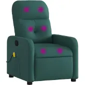 vidaXL Massagestoel met donkergroene stof