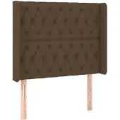 vidaXL Hoofdbord met randen 93x16x118/128 cm stof donkerbruin