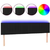 vidaXL Hoofdbord LED 200x5x78/88 cm stof zwart
