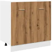 vidaXL Gootsteenkast Lyon 80x46x81,5 cm bewerkt hout artisanaal eikenkleur
