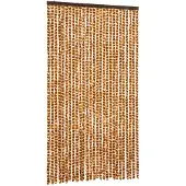 vidaXL Vliegengordijn 118x220 cm chenille okerkleurig en wit