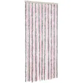 vidaXL Vliegengordijn 90x200 cm chenille zilvergrijs en roze