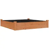 vidaXL Plantenbak verhoogd met voering 120x120x25 cm vurenhout bruin