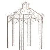 vidaXL Tuinpaviljoen, antiekbruin, 3 meter, ijzer