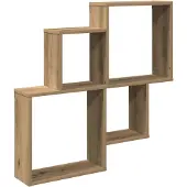 vidaXL Wandschap 80x15x78,5 cm bewerkt hout artisanaal eikenkleurig