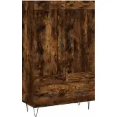vidaXL Hoge kast 69,5x31x115 cm bewerkt hout gerookt eikenkleurig