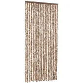 vidaXL Vliegengordijn 56x200 cm chenille beige en donkerbruin