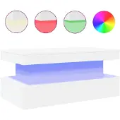 vidaXL Salontafel met LED-verlichting 90x50x40 cm wit