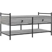 vidaXL Salontafel 99x50x50 cm bewerkt hout grijs sonoma eikenkleurig