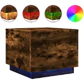 vidaXL Salontafel met metalen poten 50x50x40 cm gerookt eikenkleurig