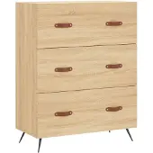 vidaXL Ladekast 69,5x34x90 cm bewerkt hout sonoma eikenkleurig