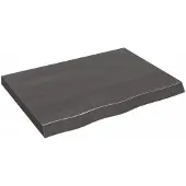 vidaXL Tafelblad 80x60x(2-6)cm behandeld massief eikenhout donkerbruin